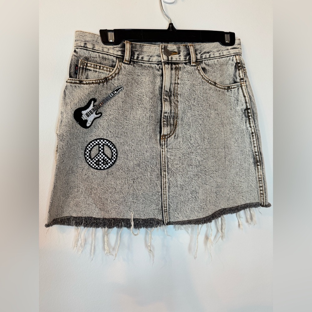 Marc Jacobs Denim Skirt with Patches – Excellent Condition!